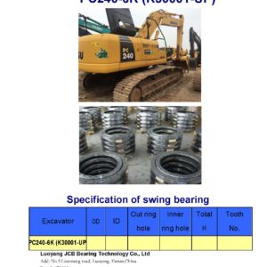 swing bearing for excavator PC240-6K（K30001-UP）