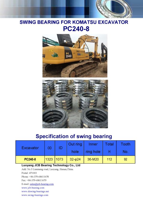 swing bearing for excavator PC240-8
