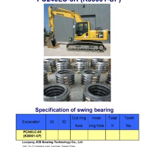 swing bearing for excavator PC240LC-6K（K30001-UP）