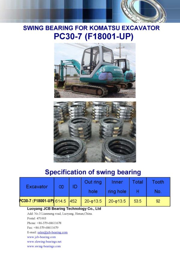 swing bearing for excavator PC30-7 （F18001-UP）