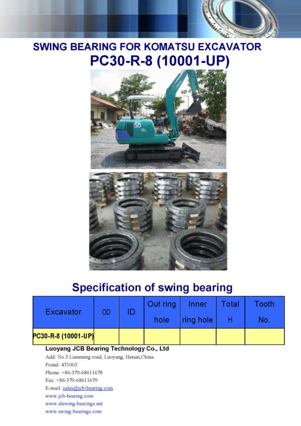 swing bearing for excavator PC30-R-8（10001-UP）
