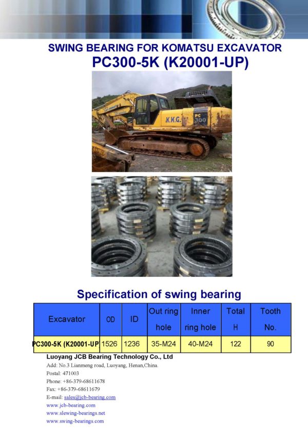 swing bearing for excavator PC300-5K（K20001-UP）