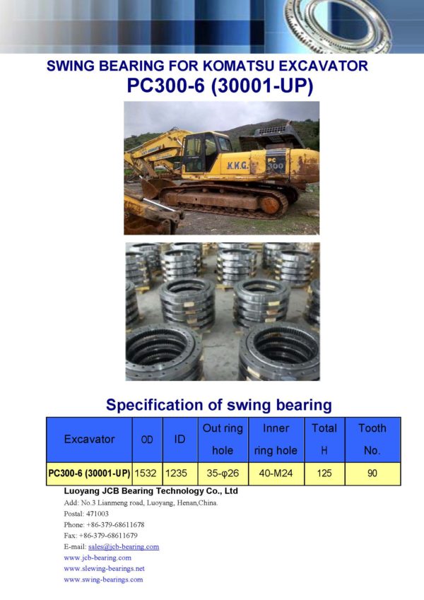 swing bearing for excavator PC300-6（30001-UP）