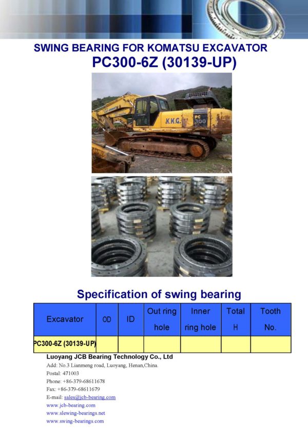 swing bearing for excavator PC300-6Z（30139-UP）