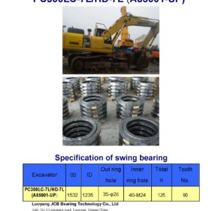 swing bearing for excavator PC300LC-7L/HD-7L（A85001-UP）