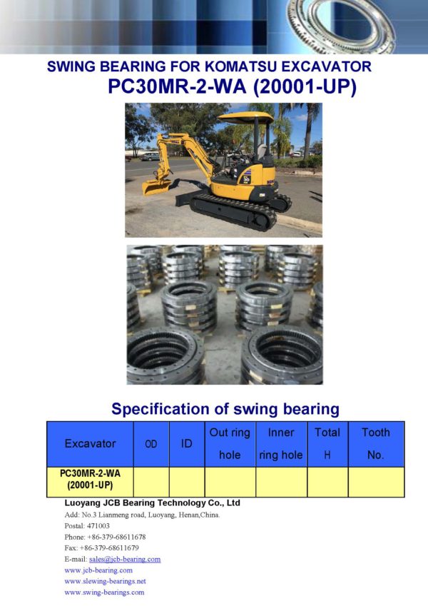 swing bearing for excavator PC30MR-2-WA（20001-UP）