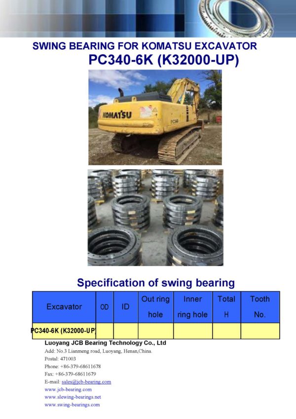 swing bearing for excavator PC340-6K（K32000-UP）