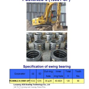 swing bearing for excavator PC340NLC-6（10001-UP）