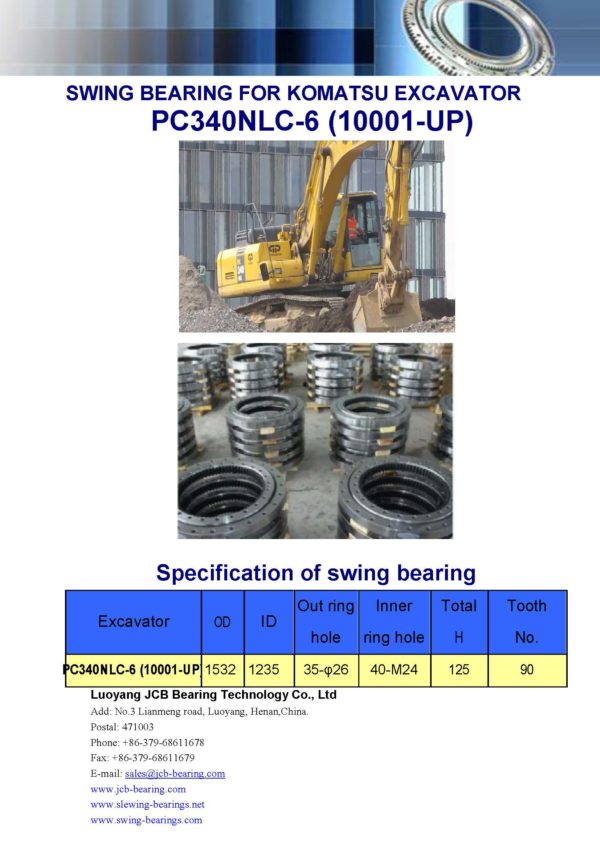 swing bearing for excavator PC340NLC-6（10001-UP）