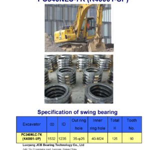 swing bearing for excavator PC340NLC-7K（K40001-UP）