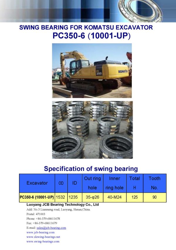 swing bearing for excavator PC350-6（10001-UP）