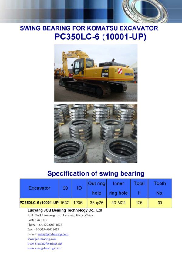 swing bearing for excavator PC350LC-6（10001-UP）