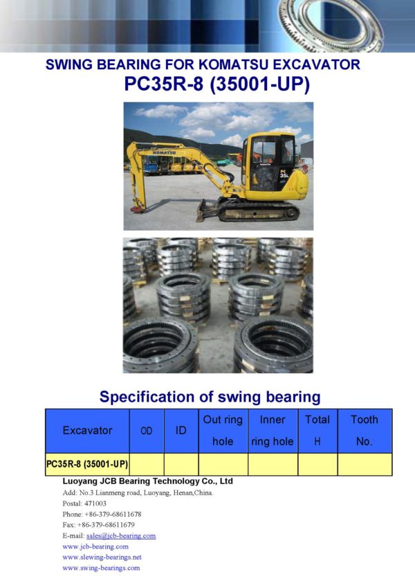 swing bearing for excavator PC35R-8（35001-UP）