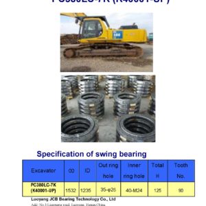 swing bearing for excavator PC380LC-7K（K40001-UP）