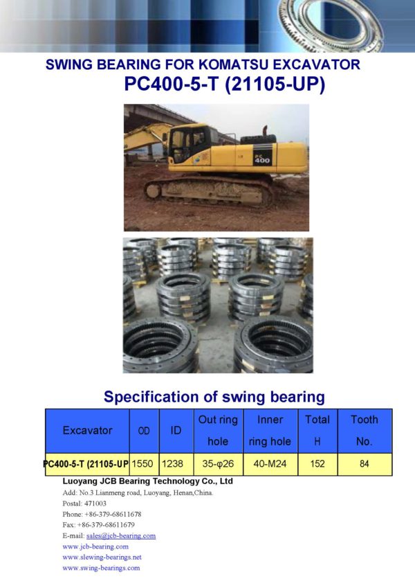 swing bearing for excavator PC400-5-T（21105-UP）