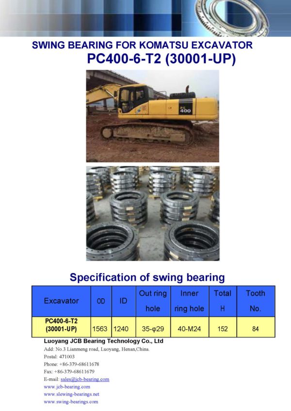 swing bearing for excavator PC400-6-T2（30001-UP）