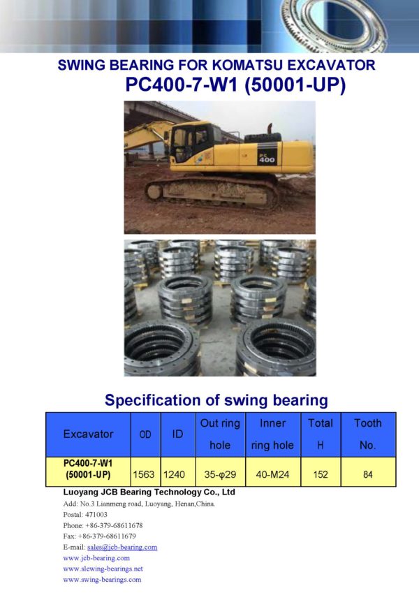 swing bearing for excavator PC400-7-W1（50001-UP）