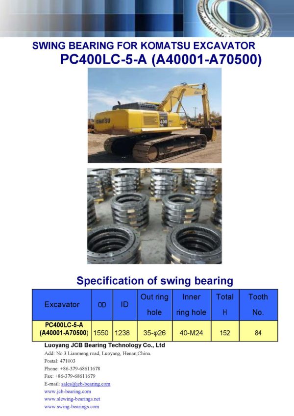 swing bearing for excavator PC400LC-5-A（A40001-A70500）