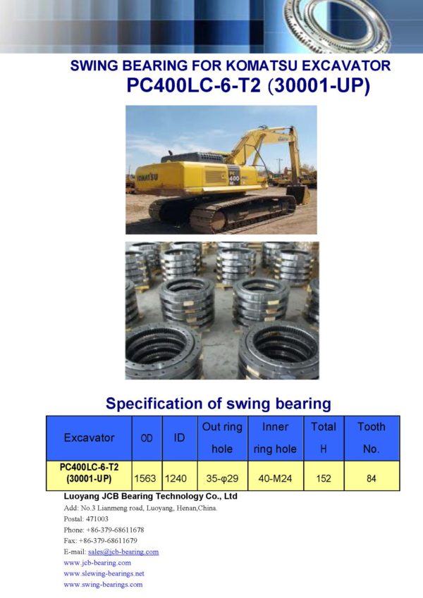 swing bearing for excavator PC400LC-6-T2（30001-UP）