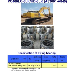 swing bearing for excavator PC400LC-6LK/HD-6LK（A83001-A840）