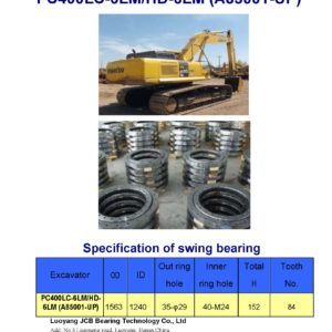 swing bearing for excavator PC400LC-6LM/HD-6LM（A85001-UP）
