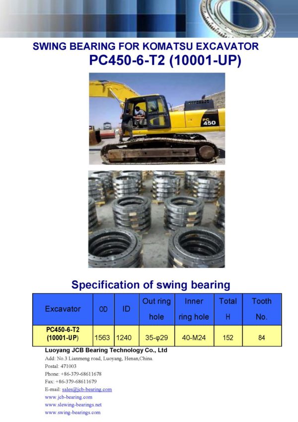 swing bearing for excavator PC450-6-T2（10001-UP）