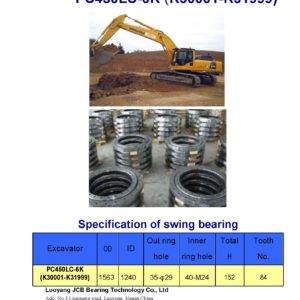 swing bearing for excavator PC450LC-6K（K30001-K31999）