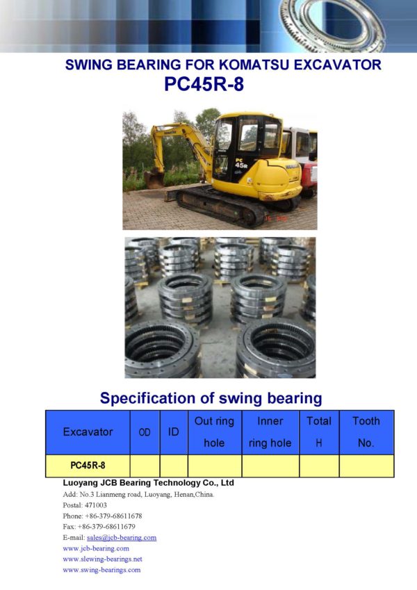 swing bearing for excavator PC45R-8