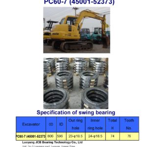 swing bearing for excavator PC60-7（45001-52373）