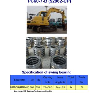 swing bearing for excavator PC60-7-B（52962-UP）