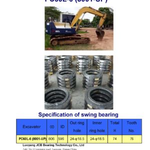 swing bearing for excavator PC60L-6（8001-UP）