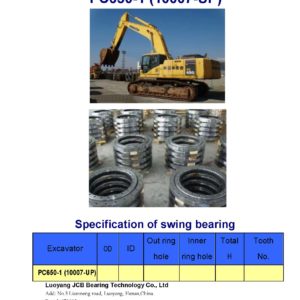 swing bearing for excavator PC650-1（10007-UP）