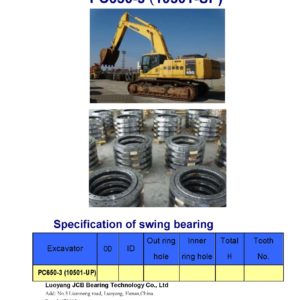 swing bearing for excavator PC650-3（10501-UP）