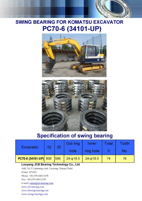 swing bearing for excavator PC70-6（34101-UP）