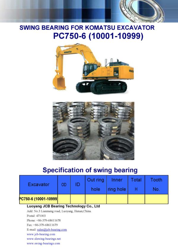 swing bearing for excavator PC750-6（10001-10999）