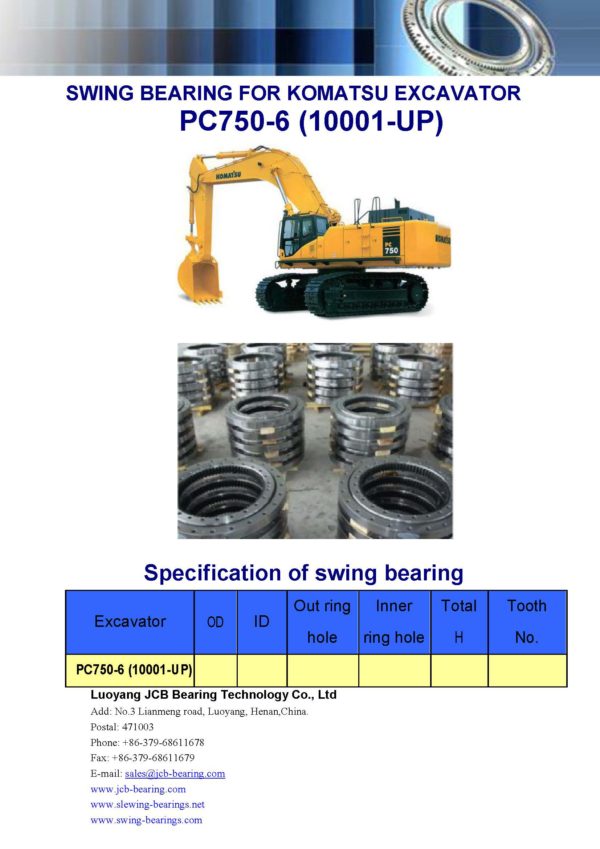 swing bearing for excavator PC750-6（10001-UP）