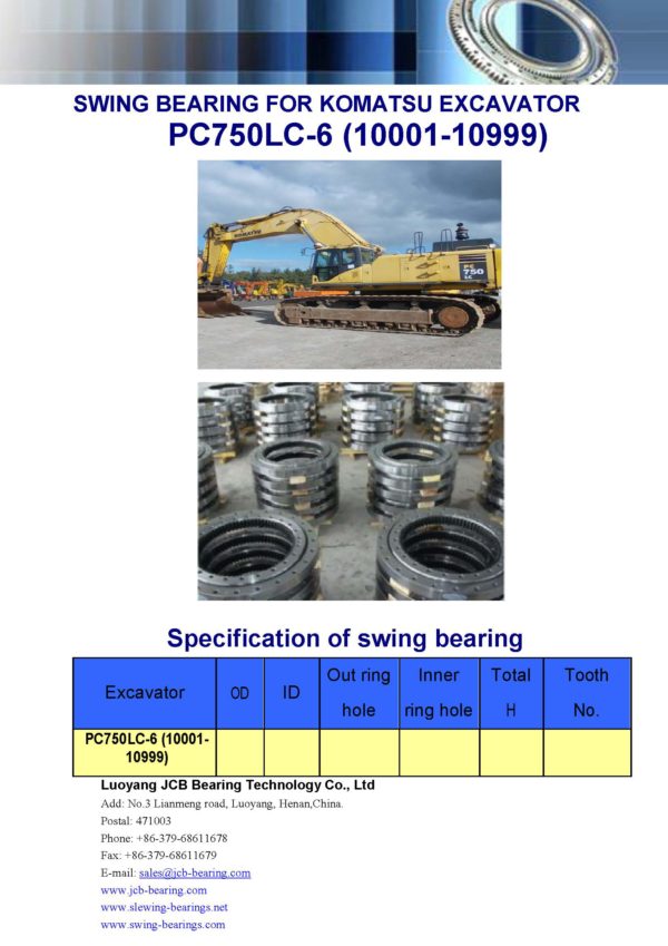 swing bearing for excavator PC750LC-6（10001-10999）