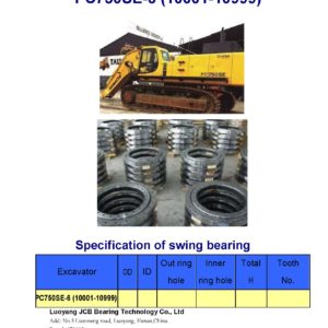 swing bearing for excavator PC750SE-6（10001-10999）