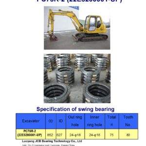 swing bearing for excavator PC75R-2 （22E5200001-UP）