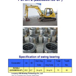 swing bearing for excavator PC75R-2 （22E5200763-UP）