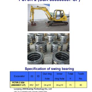 swing bearing for excavator PC75R-2 （USA 806000037-UP）