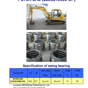 swing bearing for excavator PC75R-2HD （22E5210500-UP）
