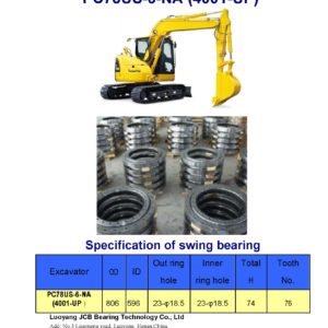 swing bearing for excavator PC78US-6-NA（4001-UP）