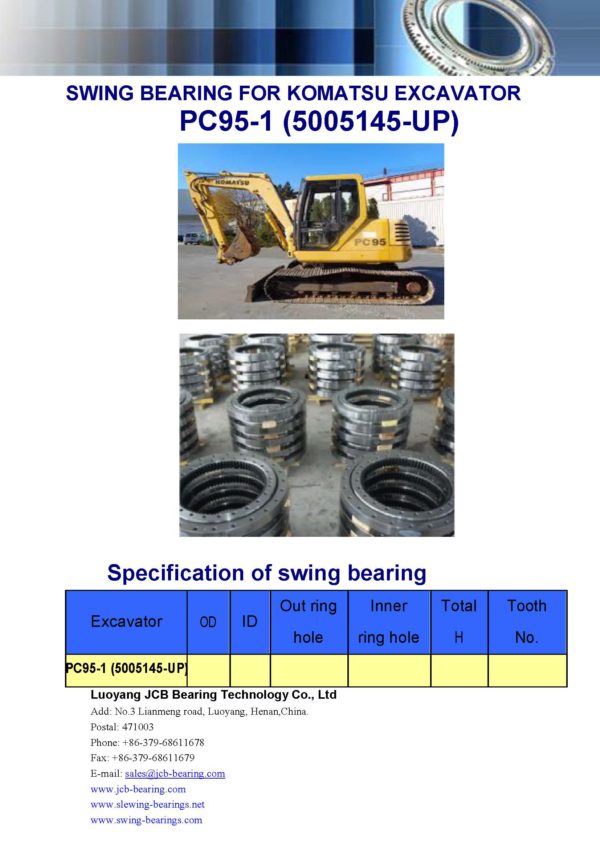swing bearing for excavator PC95-1 （5005145 -UP）