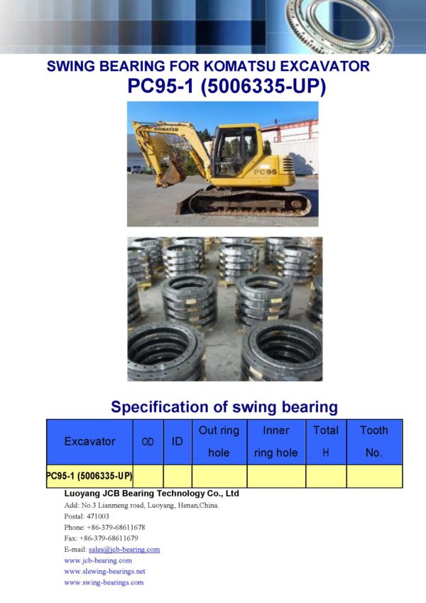swing bearing for excavator PC95-1 （5006335-UP）