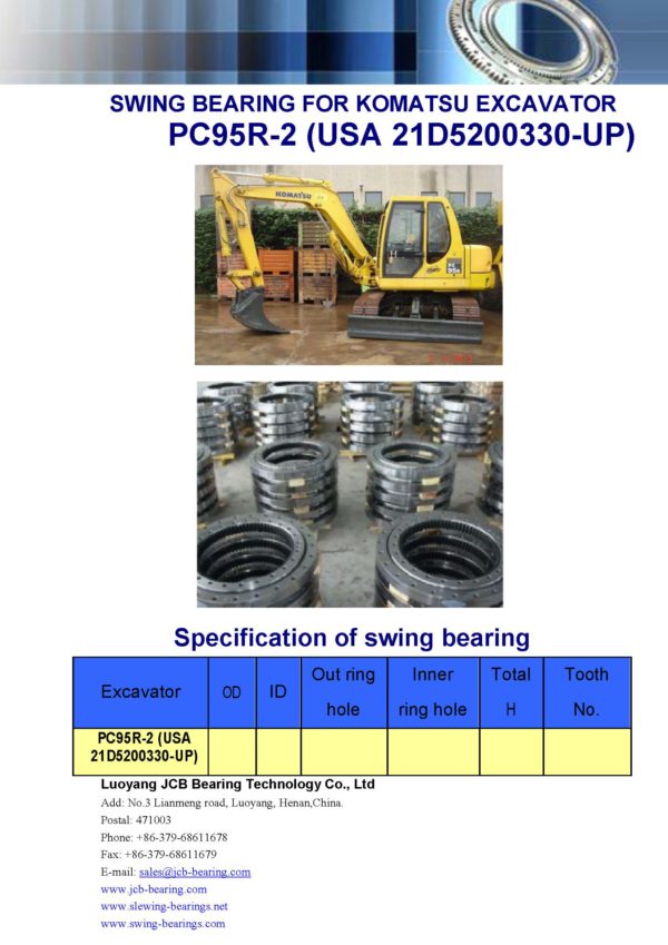 swing bearing for excavator PC95R-2 （USA 21D5200330-UP）