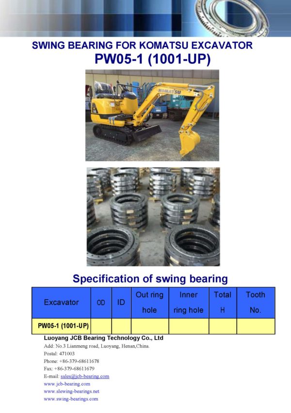 swing bearing for excavator PW05-1 （1001-UP）