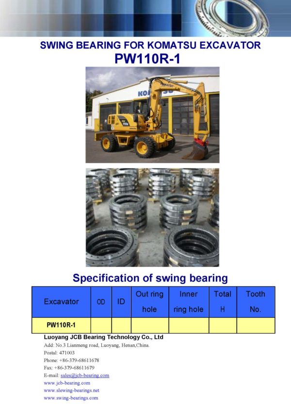 swing bearing for excavator PW110R-1