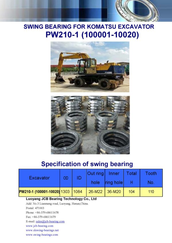 swing bearing for excavator PW210-1（100001-10020）