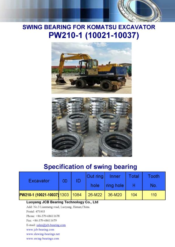 swing bearing for excavator PW210-1（10021-10037）